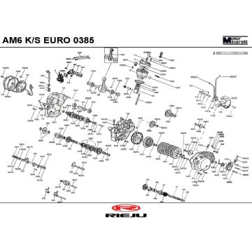 Pièces du bloc moteur Rieju MRT SM 50 2T LC rouge 2010