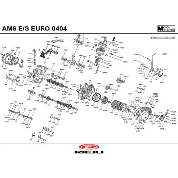 Pièces du bloc moteur Rieju RS2 50 2T LC bleu 2005