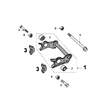 Suspension moteur Peugeot Jet Force LC Injection Rouge