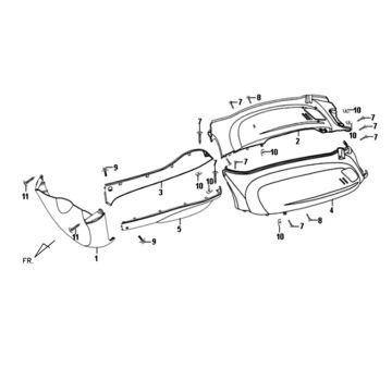 Motorschermen - zijskirts - onderspoiler Sym Fiddle II Blauw (BU295S)