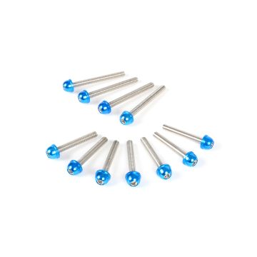 Jeu vis/boulon couvercle de carter BGM Style Peugeot (vertical) Bleu Speedfight1 50cc AC,Speedfight2 50cc AC,TKR50,Trekker50,Vivacity50,Elyseo50,Squab50,SV50,Zenith50,Buxy50,Elystar50,Looxor50,Speedake
