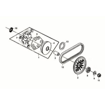 Movable drive face assy Sym Crox 50 E5