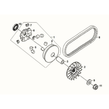 Movable drive face assy Sym Fiddle IV 125i LC ABS E5 2020-2021