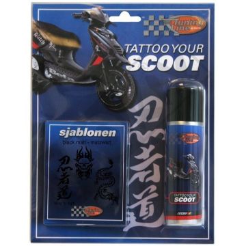 Bombe aérosol (Tattoo your scooter) noir robuste 50 ml Motip