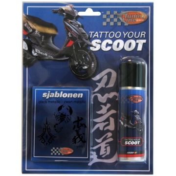 Bombe aérosol (Tatouez votre trottinette) Tribe noir métallisé 50ml Motip