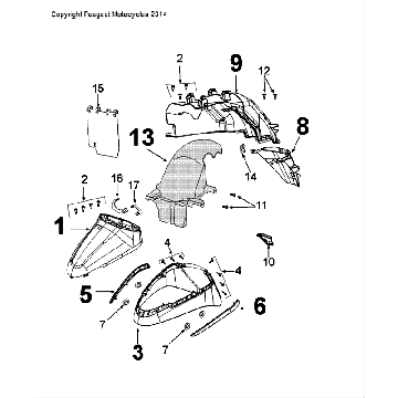 Garde boue Peugeot Django Encre Noir R1