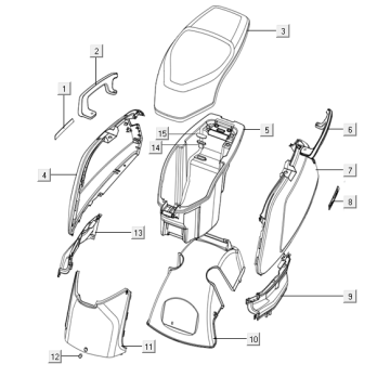 Capots arrière Niu N-pro blanc - rouge