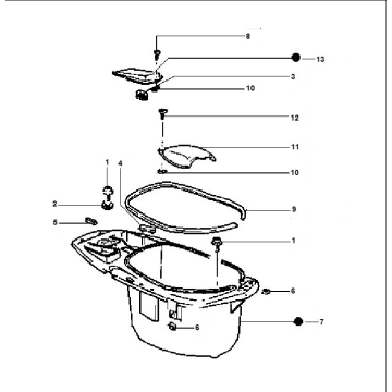 Coffre à casque Piaggio Typhoon 50 2T AC 1998-2005