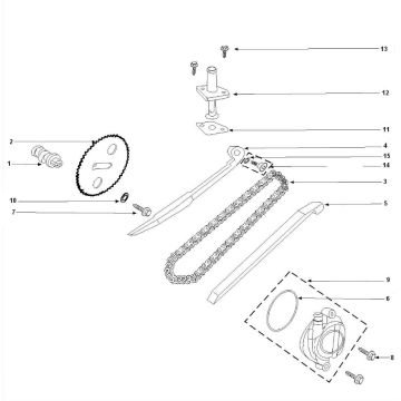 Arbre à cames - Chaîne de distribution- Guides de chaîne Peugeot Speedfight 3 50 4T AC
