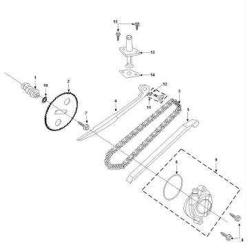 Arbre à cames - chaîne de distribution Peugeot Tweet 4 temps