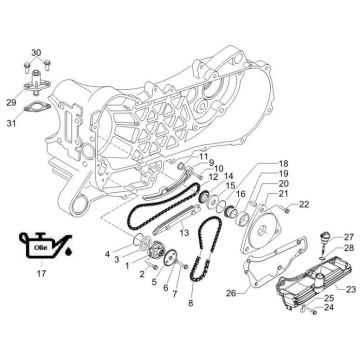 Pompe à huile Piaggio Zip 2000 4 temps AC