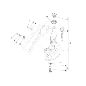 Réservoir d'huile Vespa Primavera 2 temps