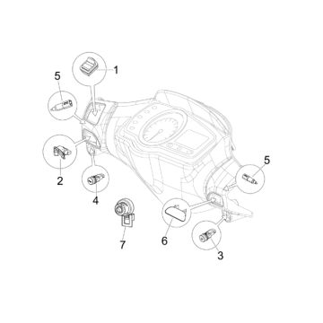 Inverseurs - Commutateurs de sélection - Boutons-poussoirs - Interrupteurs Piaggio NRG Power DD 2007-2017