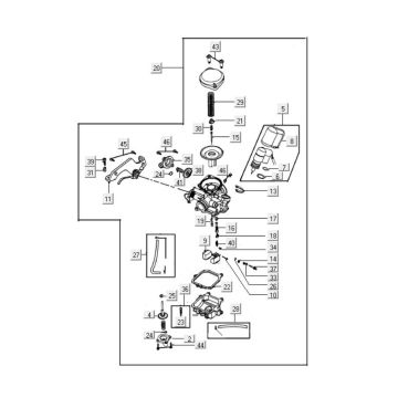 Pièces de carburateur Keihin 16 mm à 4 vitesses-Onderdelen-carburateur-Keihin-19mm-4-takt
