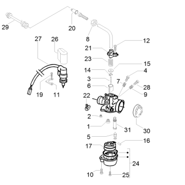 Pièces de carburateur Gilera Runner 50 SP 2010-2017
