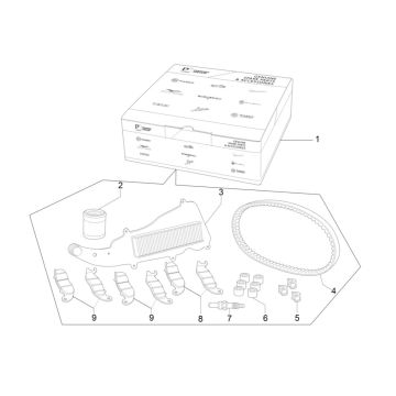 Kit d'entretien pour Piaggio MP3 300 ie E4 LT BUSINESS - SPORT NOABS-ABS 2016 - 2018 (EMEA)