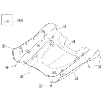 Spoiler inférieur+écran latéral Aprilia Habana 2t (moteur Aprilia) 1999 - 2004