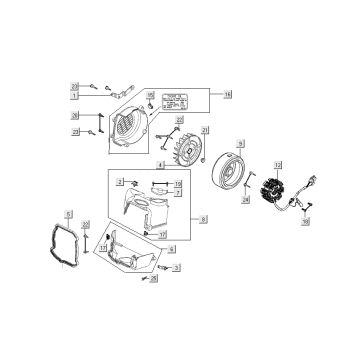 Allumage - Stator - Volant - Capots de refroidissement Kymco People S 50 4T AC noir
