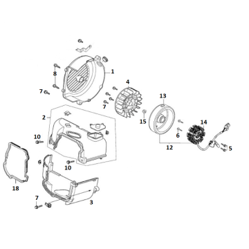 Allumage - Stator - Volant - Capots de refroidissement AGM VX 50i 4T AC
