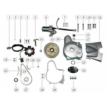 Allumage - Stator - Volant - Couvercle de volant AGM Caferacer