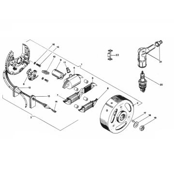 Allumage - Stator - Volant moteur Zundapp GTS 50 529-022 tm 029