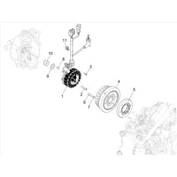 Allumage - Stator - Volant Vespa GTS 300 HPE 4V ie ABS Euro 4 2019