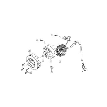 Allumage - Stator - Volant Kymco Dink 50 2T LC argent
