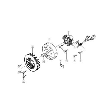 Allumage - Stator - Volant Kymco People 50 2T AC gris foncé