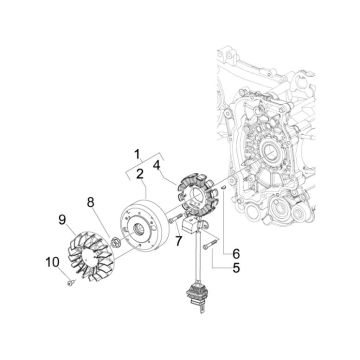 Allumage - Stator - Volant Vespa LXV 4T 2V AC 25km/h