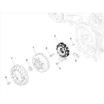 Allumage - Stator - Volant Piaggio Zip 50 4T IGET 3V AC Euro 5