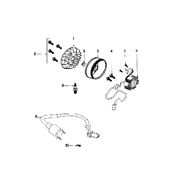 Allumage - Stator - Volant - Bobine d’allumage - Bougie Peugeot Speedfight 4 50 4T AC noir