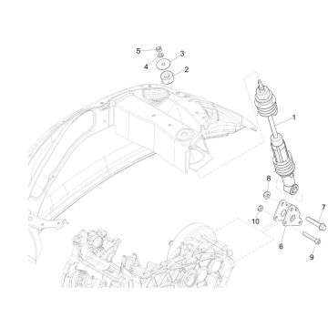 Suspension arrière - Amortisseurs Vespa Primavera 125 4T 3V IE ABS