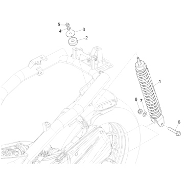Suspension arrière Piaggio Liberty 50 4 temps (IGET Euro 5)