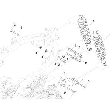 Amortisseur Piaggio Medley 150 ie ABS Euro 4 2016-2020