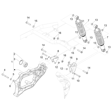 Amortisseur Piaggio MP3 350 Maxi Sport ABS Euro 4 2018-2020