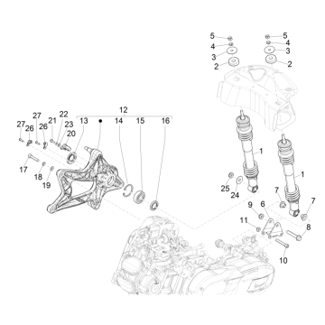 Amortisseur Vespa GTS 125 ie ABS Euro 5 2021