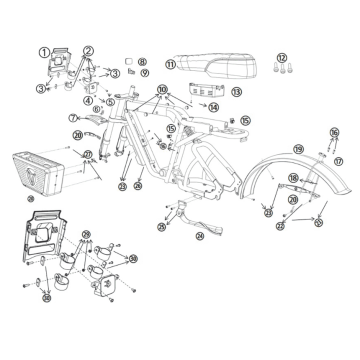 Autres pièces Yadea Trooper 01 Fat Bike