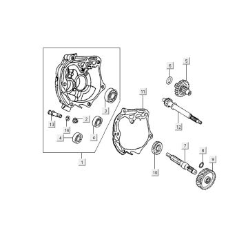 Transmission Kymco Super9 2t lc OM noir mat-argent