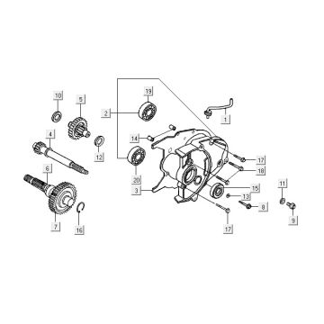 Transmission Kymco ZX 2t ac argent-orange