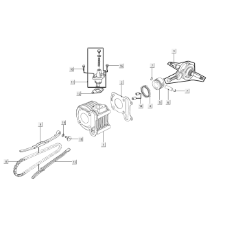 Cylindre à manivelle Kymco People S 50i E4 Matt Grey