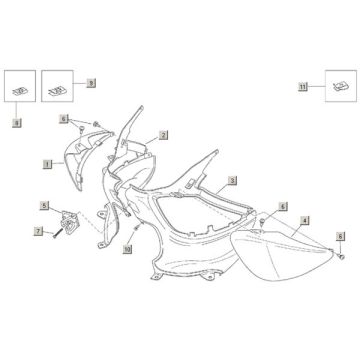 Pièces de plaque arrière Aprilia Habana 2t (moteur Aprilia) 1999 - 2004-Plaatdelen achterzijde Aprilia Habana 2t (Aprilia motor)