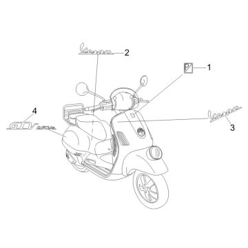 Emblèmes – Autocollants – Logo Vespa GTV 250 ie 4V