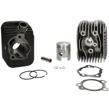Cylindre avec culasse Polini 63cc Racing diamètre 43mm- Piaggio Ciao/Bravo/Boxer (axe de piston = diamètre 12mm) 140.0065/R