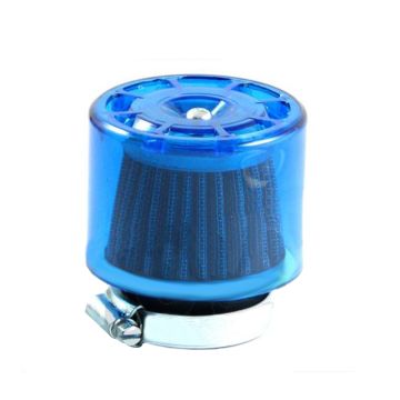 Filtre à air/powerfilter ouvert universel raccord 35mm carburateur type K&N transparant couvercle bleu