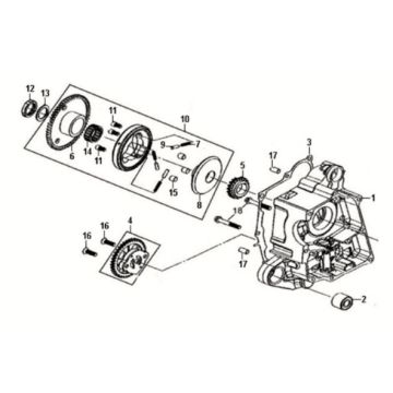 R. crank case-oil pump assy Sym Crox 50 E5