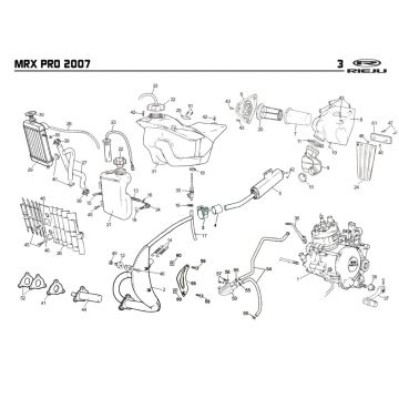 Radiateur-échappement Rieju MRX pro r-green 2008 2-temps