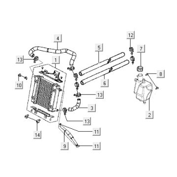 Radiateur Kymco Super9 2t lc om noir mat-argent