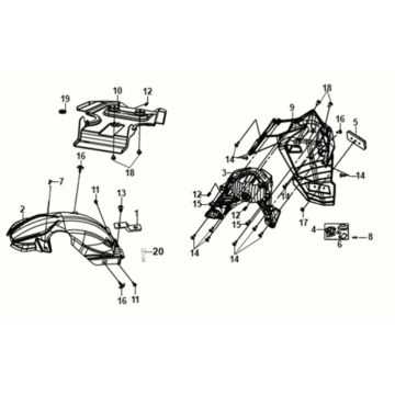 Rear Fender - Rear Inner Fender Sym Orbit III 125I E5