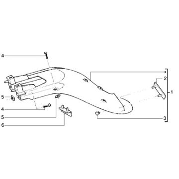 Garde boue arrière Piaggio Liberty 2 temps jusqu'à 2005