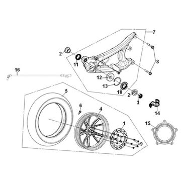 Rear Wheel Sym Symphony ST 125i LC E5